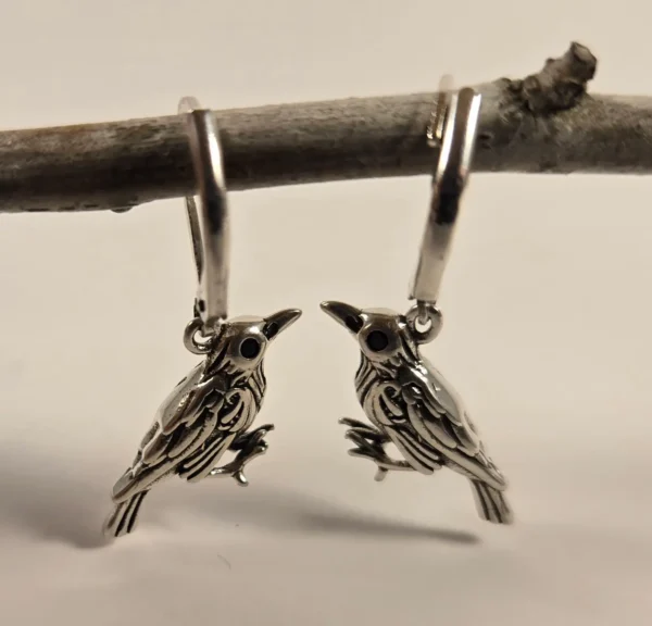 raven leverback earrings