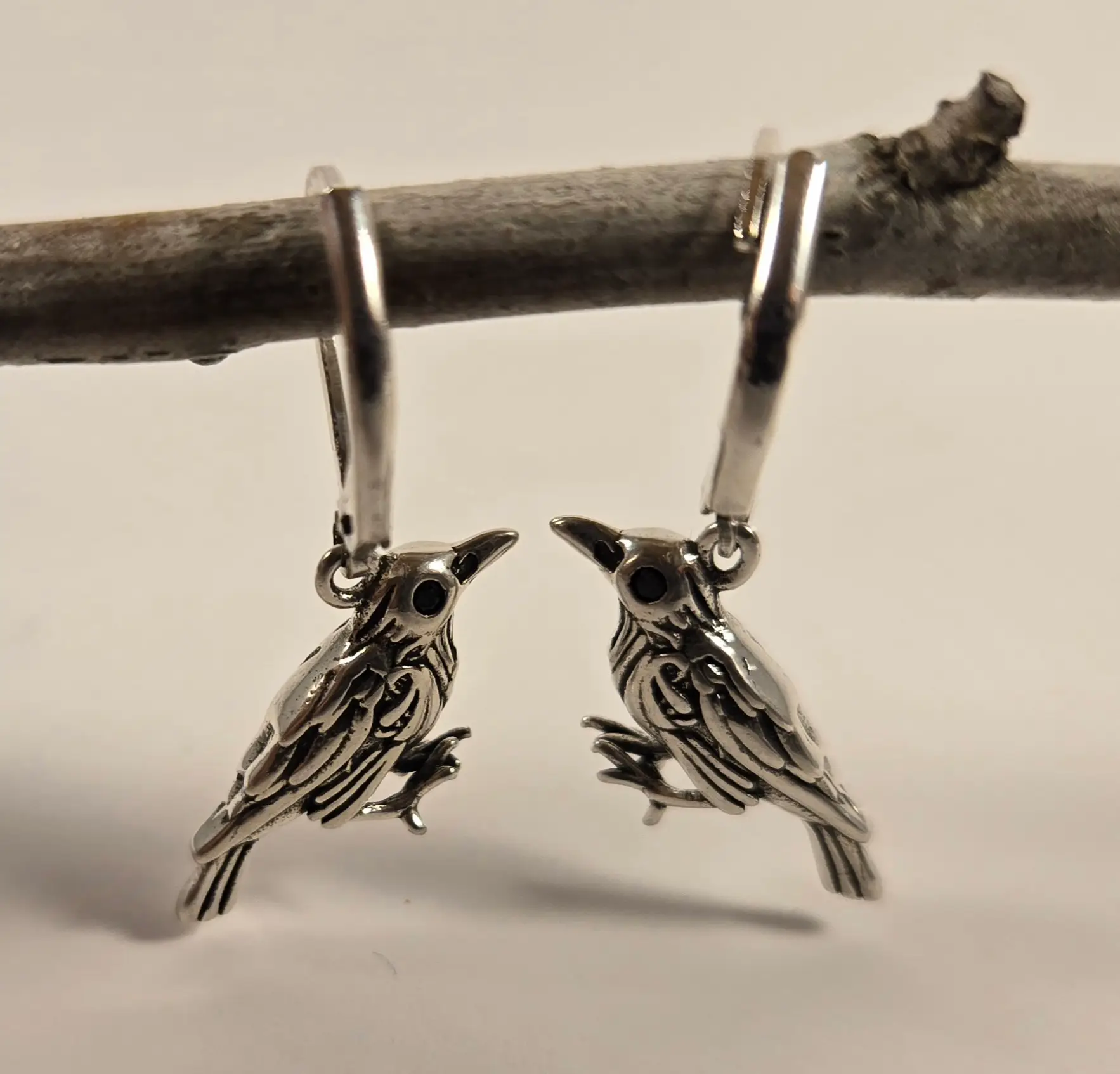raven leverback earrings