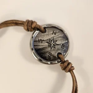 boho compass leather bracelet