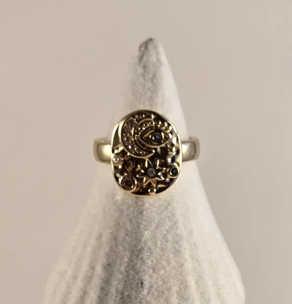 star moon third eye ring