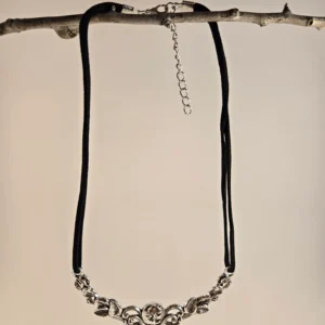 boho vintage leaves and moon necklace