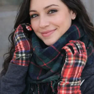 tartan scarf and gloves