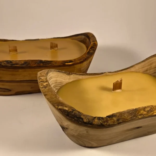 wooden boat candle