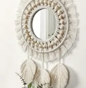macramé wall hanging mirror