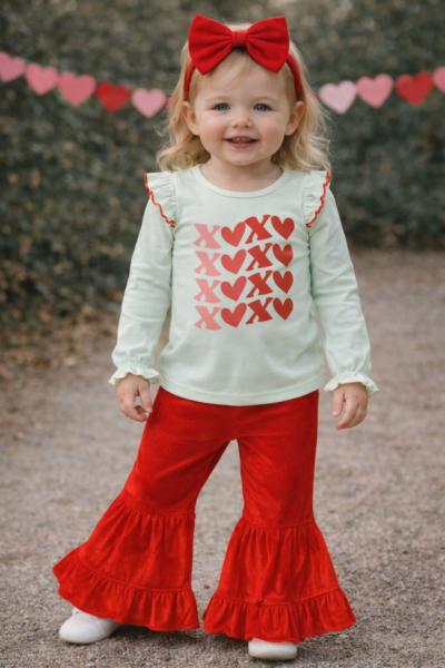 toddler velvet valentine's set