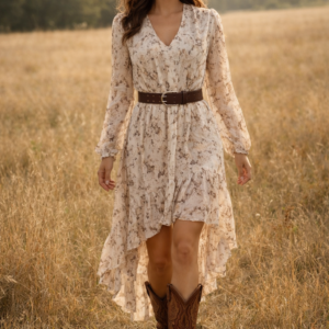 bohemian layered dress - apricot