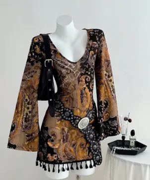 boho cashew mini dress - Image 2