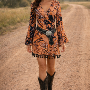 boho cashew mini dress