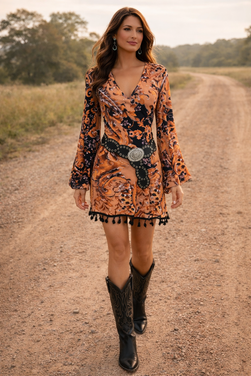 boho cashew mini dress