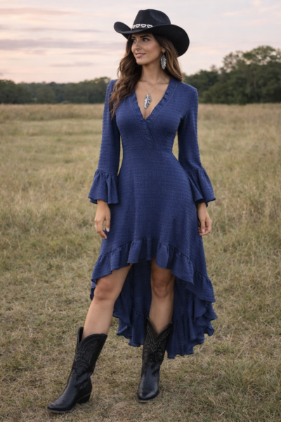 vintage ruffled hem dress