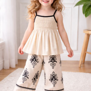 Girls Retro Floral Pant Set