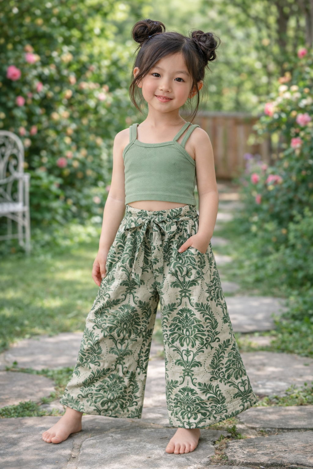Girls Asymmetric Pant Set