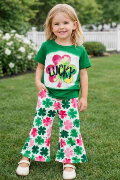 Girls Lucky Flare Pant Set