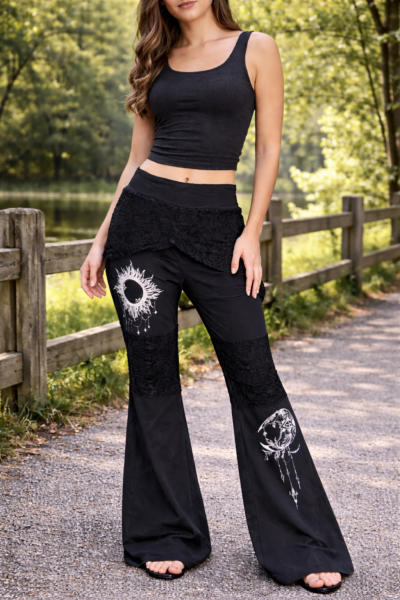 lace skirt flare pants