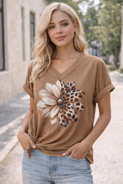 leopard floral shirt