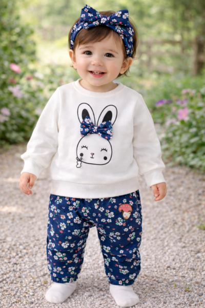 Girls Rabbit Pant Set