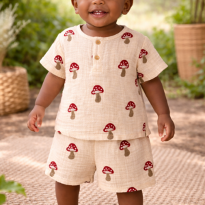 Boys Mushroom Shorts Set