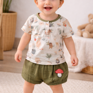 Boys Forest Shorts Set
