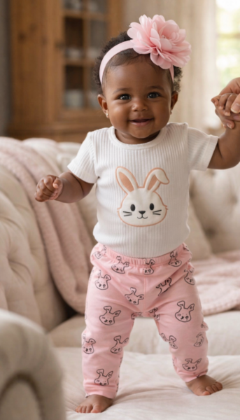 baby girls bunny pant set