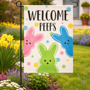 Garden Flag - Welcome Peeps