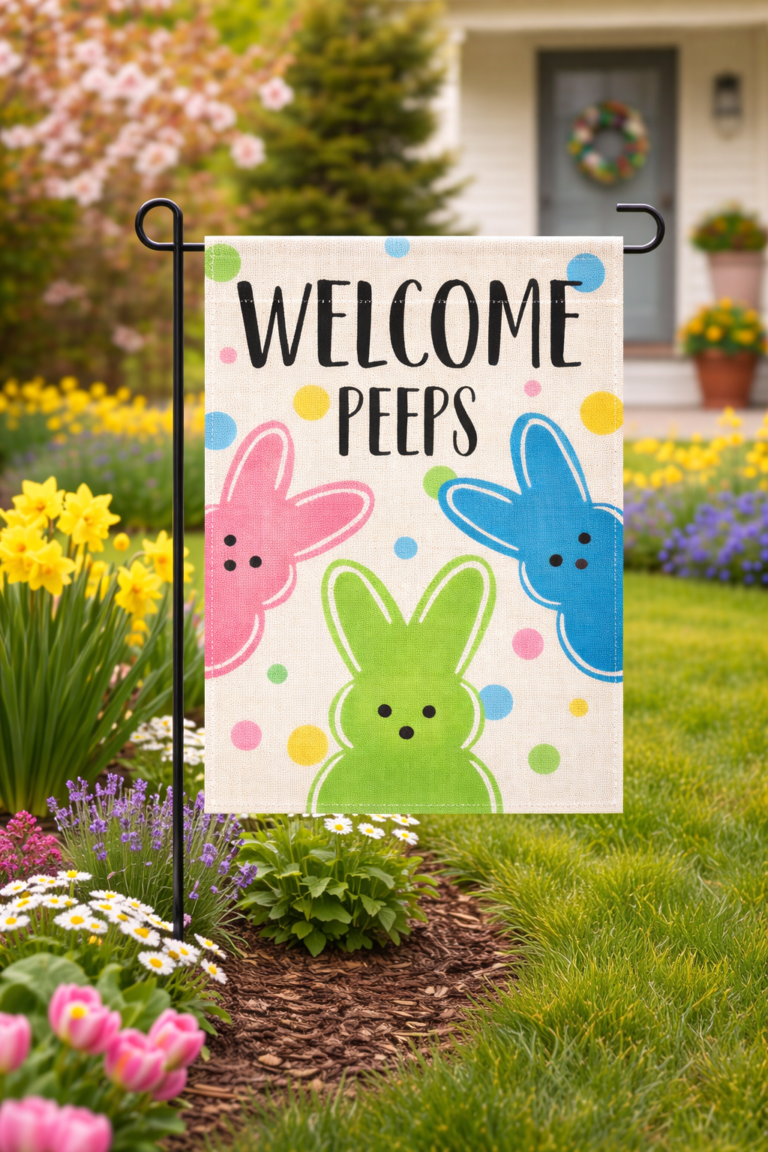 Garden Flag - Welcome Peeps