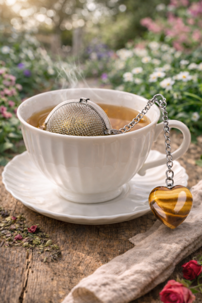 tea infuser with crystal heart