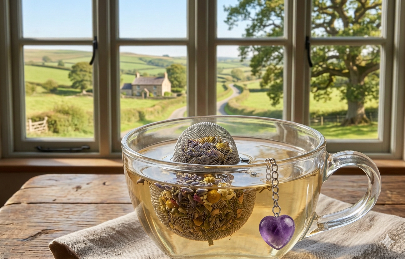 tea infuser with crystal heart - Image 4
