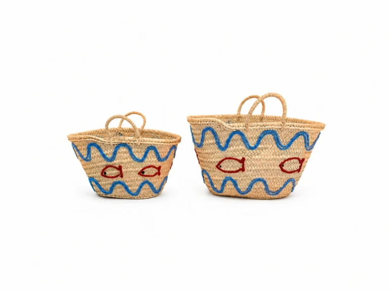 Moroccan straw fish tote