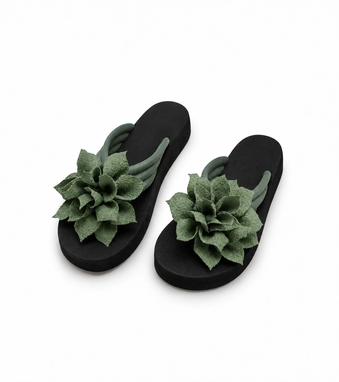 floral flip flops