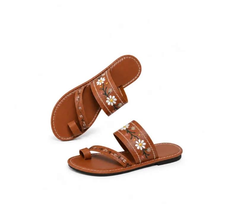 embroidered floral sandals