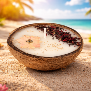 coconut hibiscus candle