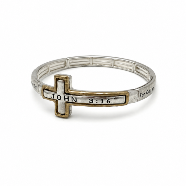 cross john 3:16 stretch bracelet