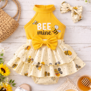toddler bee halter skirt set