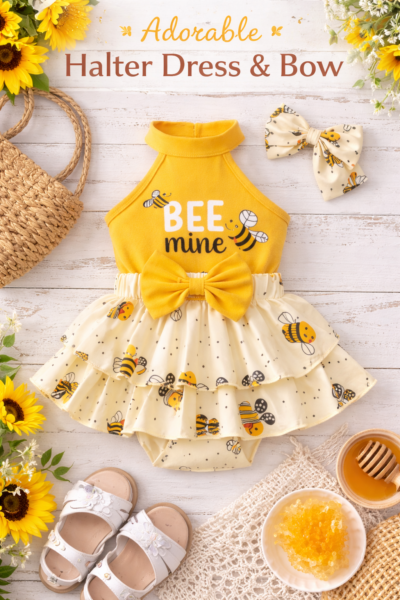 toddler bee halter skirt set