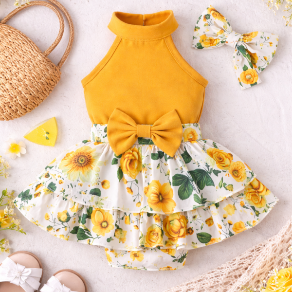toddler floral halter skirt set