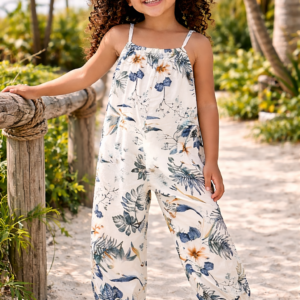 girls vacation tropical jumpsuit