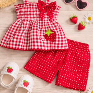 toddler strawberry shorts set