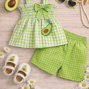 toddler avocado shorts set