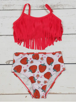 baby strawberry swimsuit - Image 2
