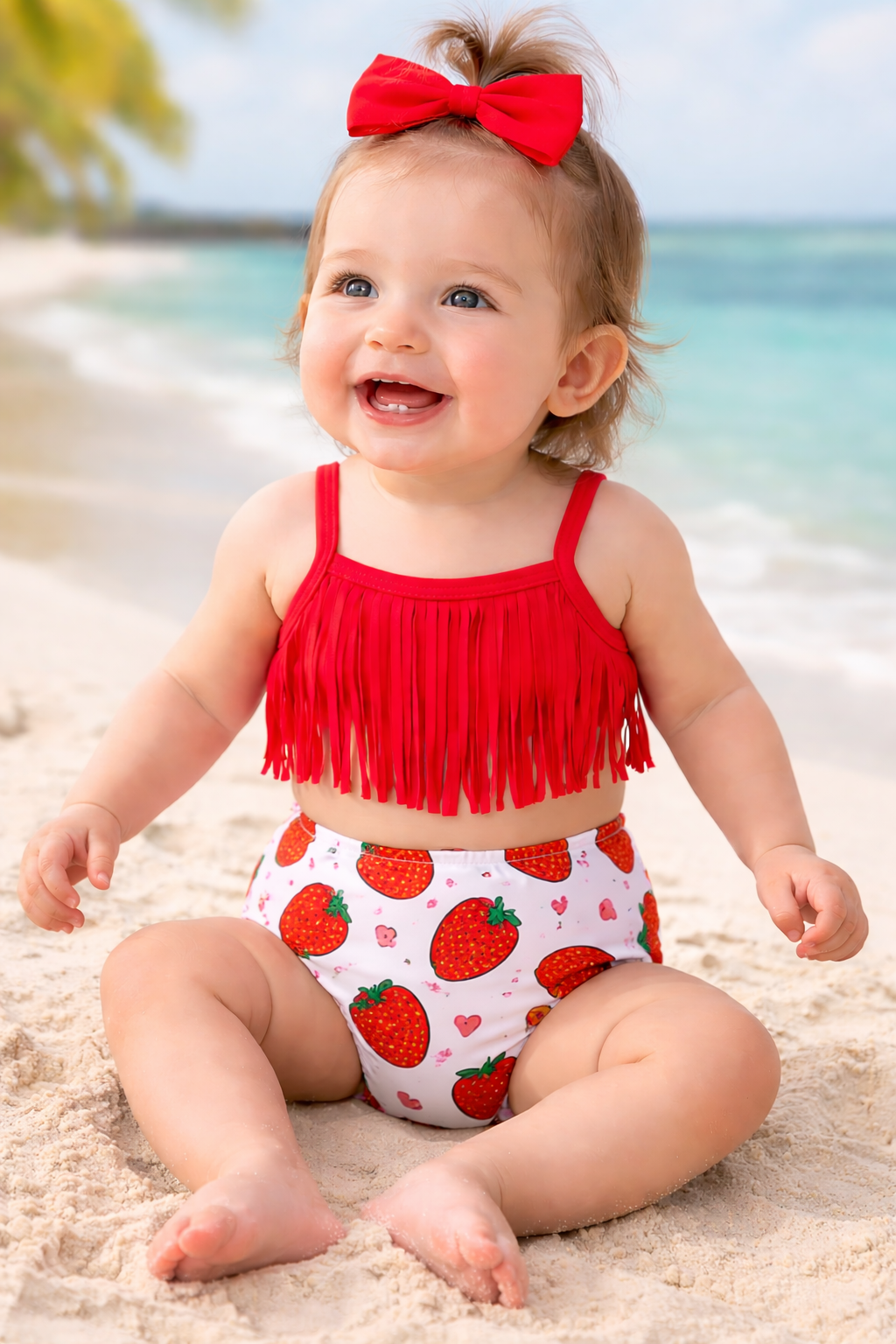 baby strawberry swimsuit