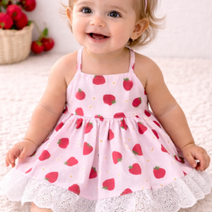 toddler strawberry ruffle dress
