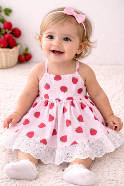 toddler strawberry ruffle dress