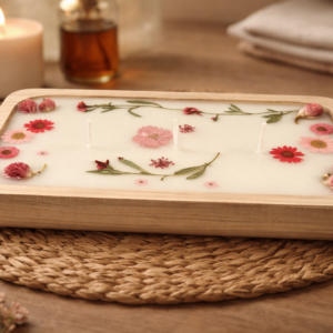 pink blossom dough bowl candle