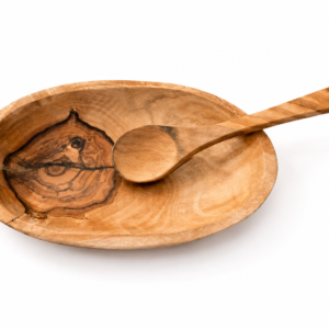 olive wood herb bowl & spoon set