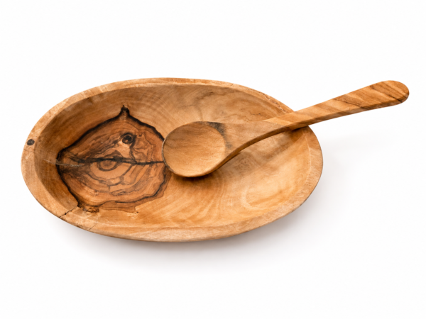 olive wood herb bowl & spoon set