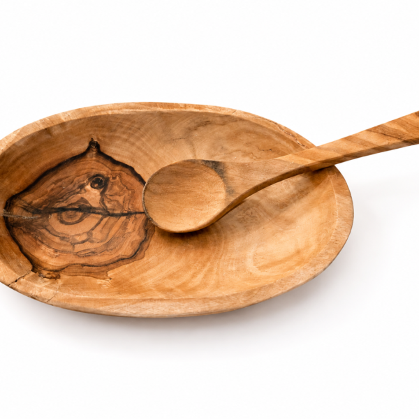 olive wood herb bowl & spoon set