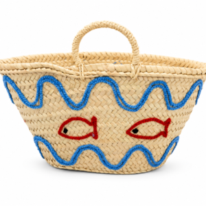 Moroccan straw fish tote