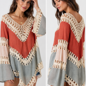 boho knit beach coverup