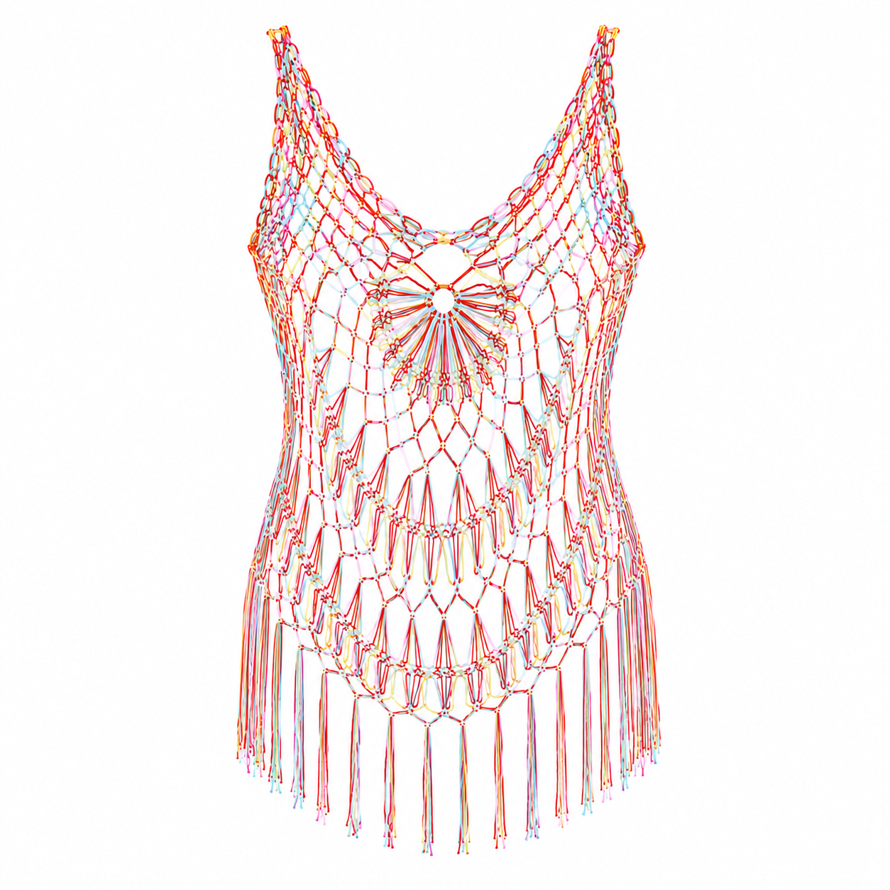 crocheted fringe coverup - Image 2