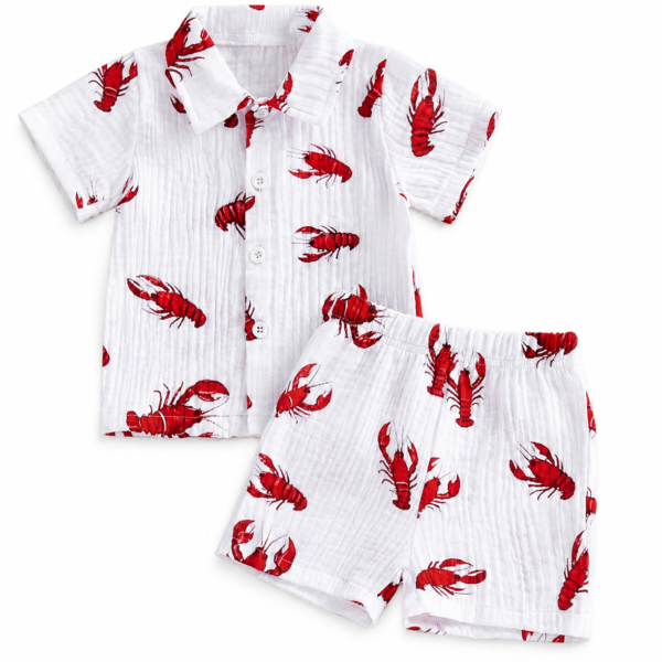 toddler boys crawfish short set